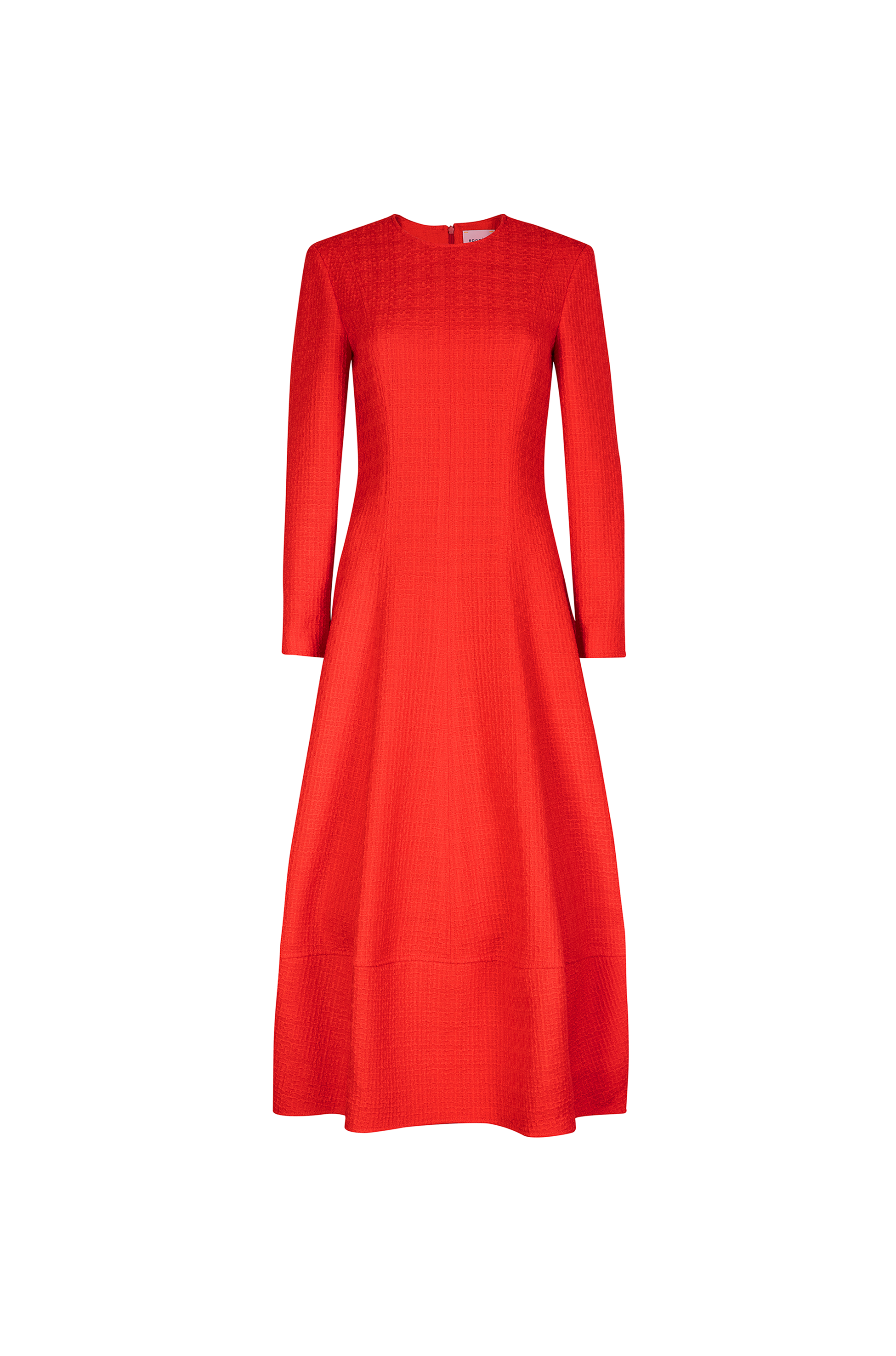 TYBALT Midi Dress Cut From Textured Waffle Wool With Full